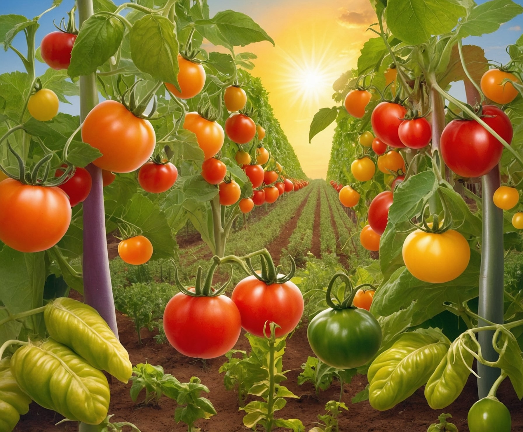 Hortalizas frescas en un invernadero moderno.